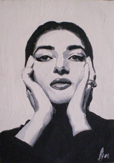 Maria Callas Oil Canvas Portrait