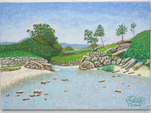 Rio das tres regueiras Oil Canvas Marine Painting