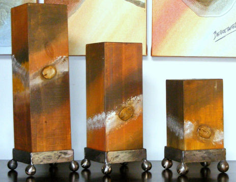 Cubo pintado a mano