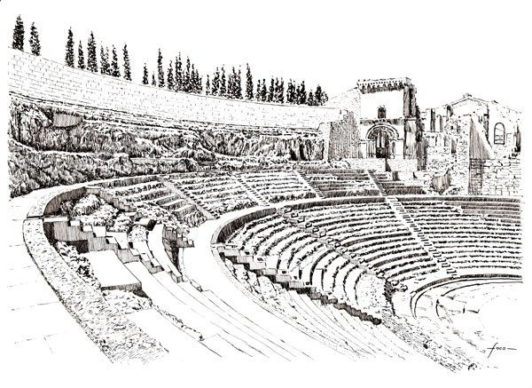 Panoramica TEATRO ROMANO DE CARTAGENA Ink