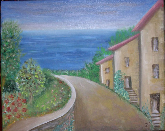 Pueblo pesquero Oil Canvas