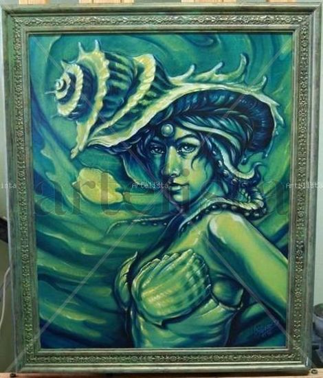 " PERLA AZUL " Oil Canvas Others