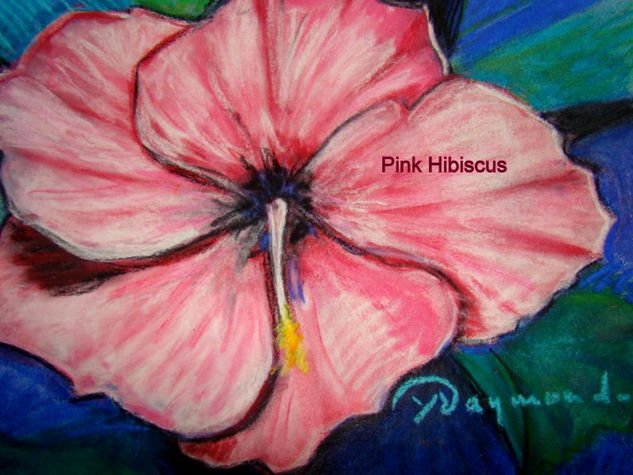 Pink Hibiscus Pastel Papel Floral