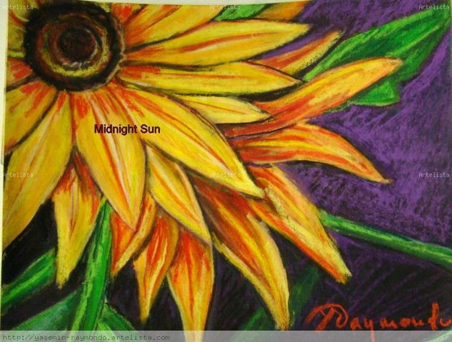 Midnight Sun Pastel Paper Floral Painting