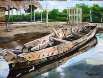 Canoa en el manglar