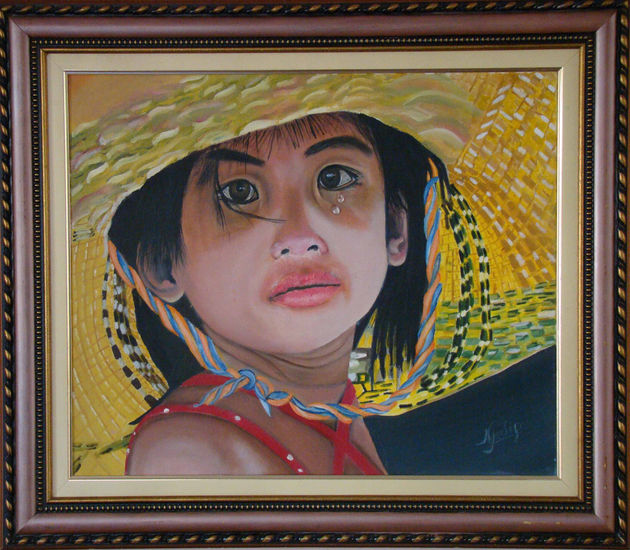 Tristeza Oil Canvas Portrait