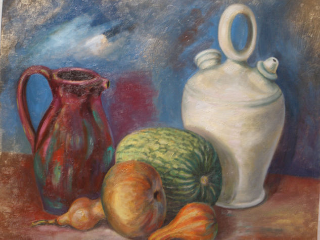 BODEGON CON BOTIJO Oil Canvas Still Life Paintings