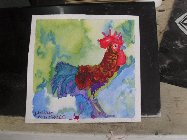 "Don le cock elegance" Tinta Papel Animales