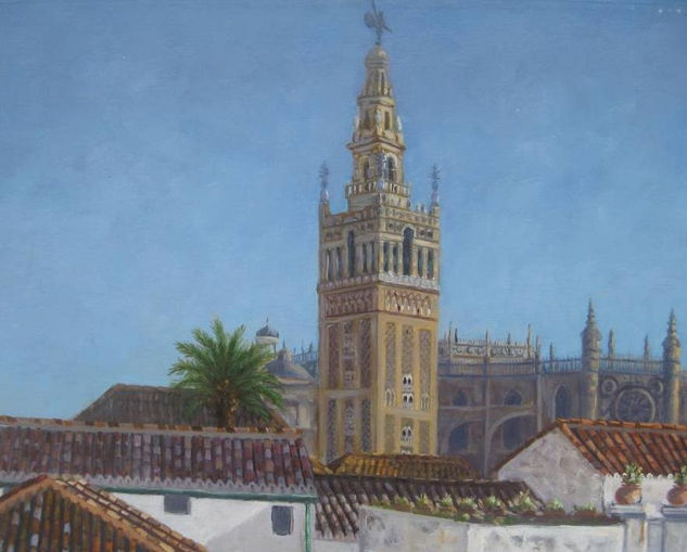 Vista de la Giralda de Sevilla Óleo Lienzo Paisaje