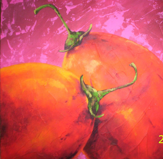 tomates con rosado Acrylic Canvas Still Life Paintings