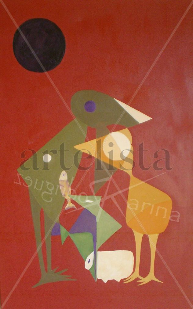 Familia con luna llena/ family with full moon