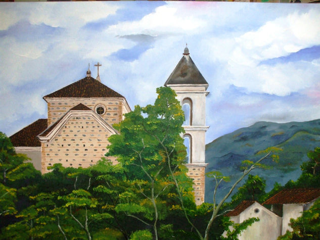 La casa de Dios Oil Canvas Landscaping