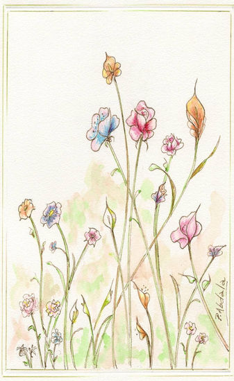 Flores V Watercolour Card Floral Painting