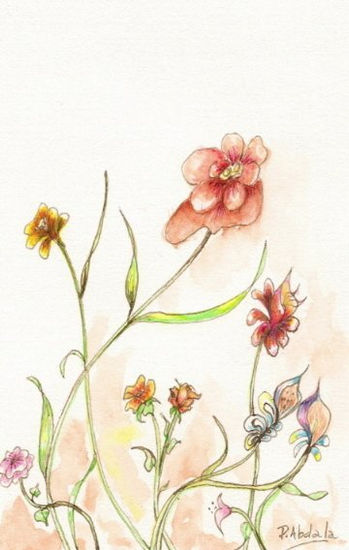 Flores VI Watercolour Card Floral Painting