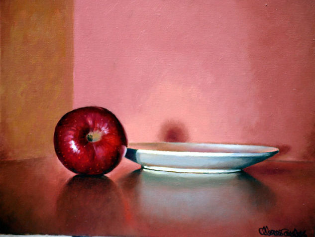 El plato blanco Oil Canvas