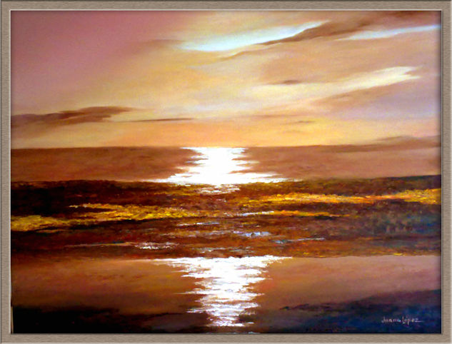 anochecer en el mar Oil Canvas Landscaping