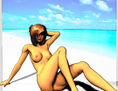 Posando seductoramente en la Playa