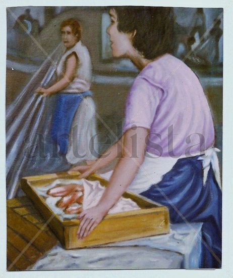 pescaderas Oil Canvas Figure Painting