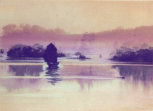 Chinese lake Watercolour