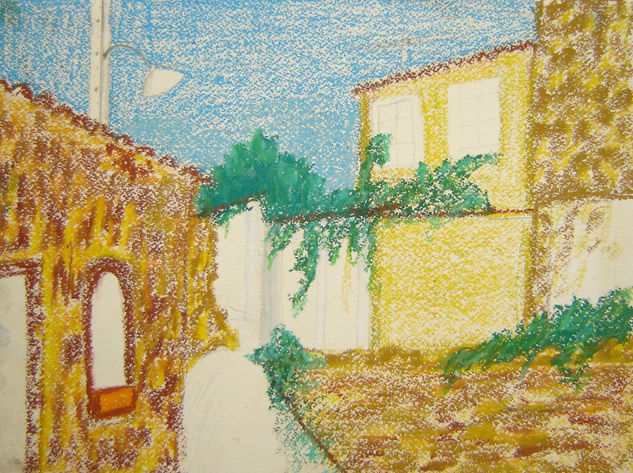 casas em Água Formosa 1, mista s. papel, 41x30cm, 80€ Pastel Paper Landscaping