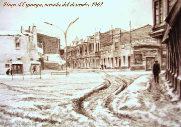 9. Plaça d'Espanya, nevada del 1962
