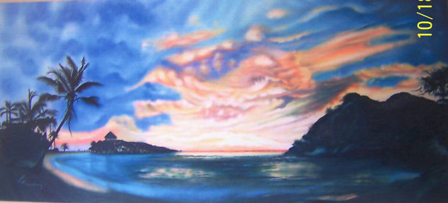 atardecer tayrona Oil Canvas Landscaping