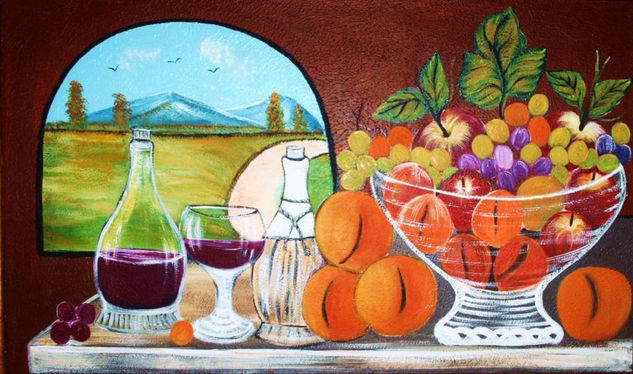 Bodegon con ventana # 6 Oil Canvas Still Life Paintings