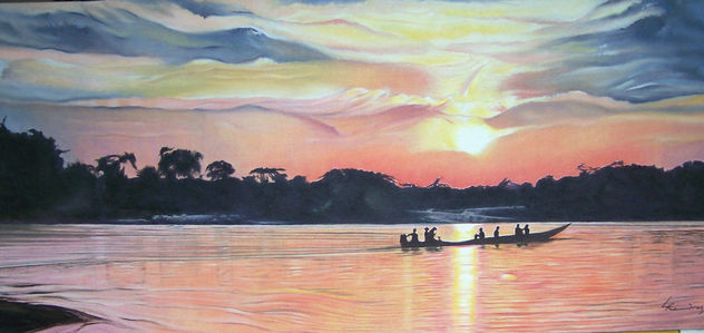 atardecer en el rìo Guaviare