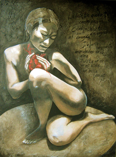 -LA PASION DESTROZO MI CORAZON- Acrylic Panel Nude Paintings