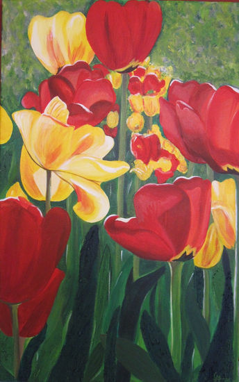 Tulipanes Acrylic Canvas Floral Painting