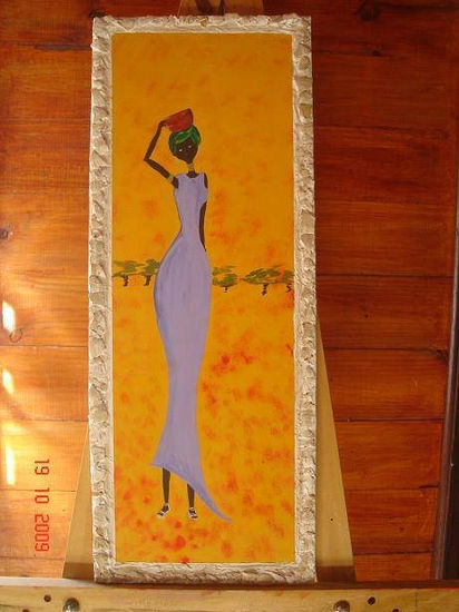 mujer Acrylic Panel Figure Painting