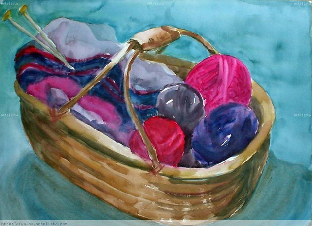 CESTO DEL TEJIDO Watercolour Paper Still Life Paintings