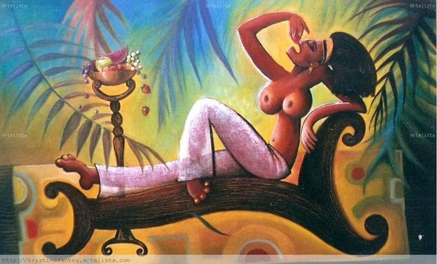 Paraiso tropical Óleo Lienzo Desnudos