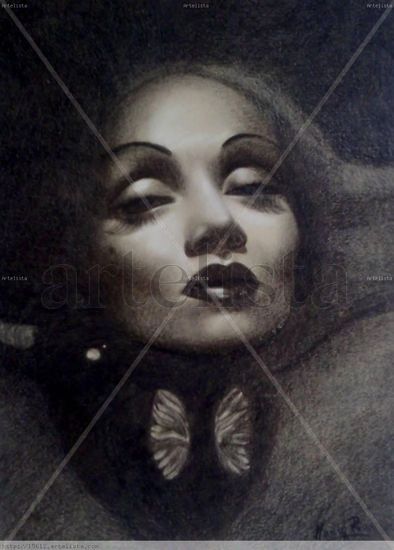 Marlene Dietrich Charcoal