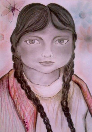 GIRL OF DIEGO RIVERA / NIÑA DE DIEGO RIVERA Lápiz