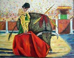 ESTAMPA TAURINA. MULETAZO  EL CAPEA.(Tauromaquia)
