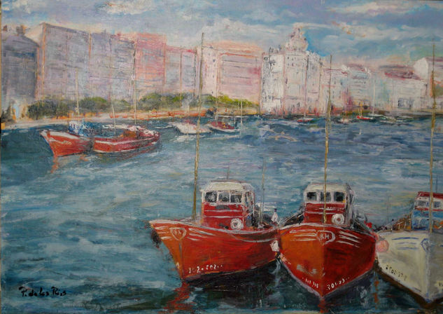 MARINA LA CORUÑA Media Mixta Lienzo Marina