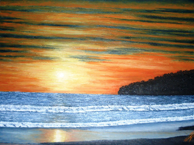 playa dee san juan del sur atardecer Oil Canvas Marine Painting