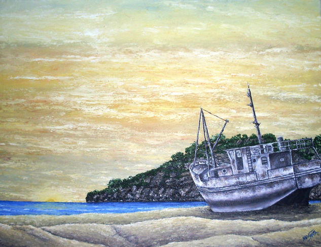 san juan del sur despues del maremoto Oil Canvas Marine Painting