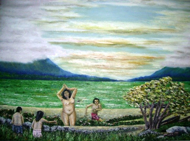 la loca de la playa Oil Canvas Landscaping