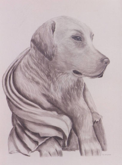 Retrato perro Pencil (Black) Paper Portrait