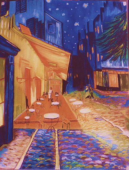 Copia Van Gogh Pastel Papel Paisaje