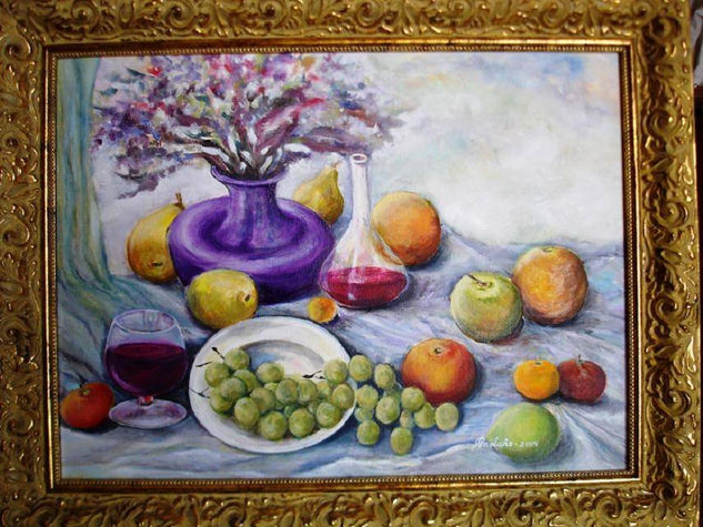 Frutas y uvas Oil Canvas Still Life Paintings