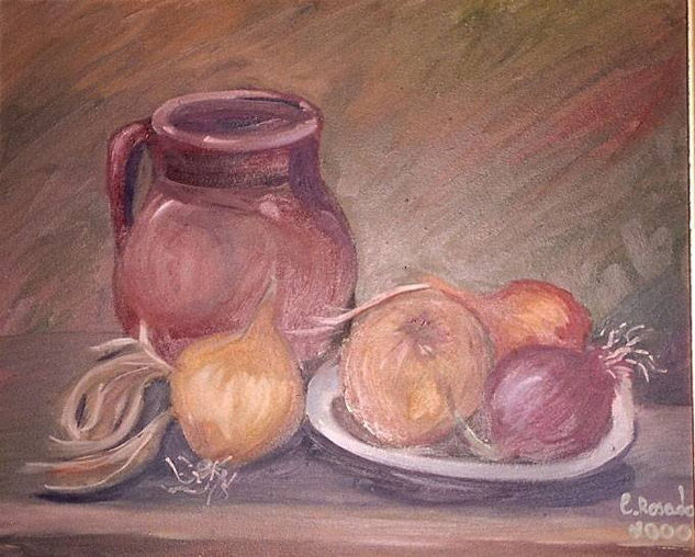 Cebollas Oil Canvas Still Life Paintings