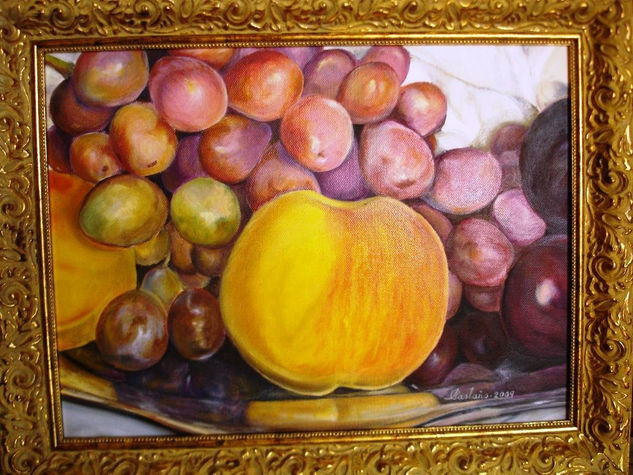 Melocotón y uvas Oil Canvas Landscaping