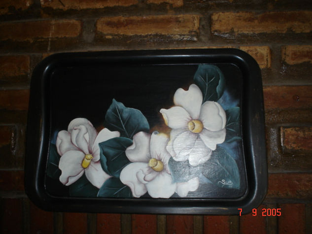 bandeja con magnolias Acrylic