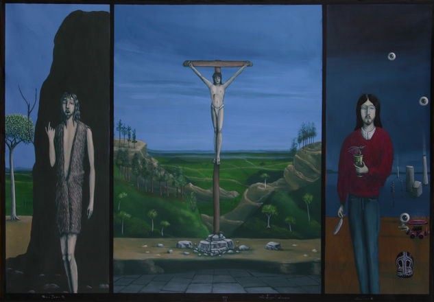 S.JUAN BAUTISTA. CRUCIFIXIÓN Y S.JUAN EVANGELISTA - TENTACIONES DE SAN ANTONIO Gouache Papel Otros