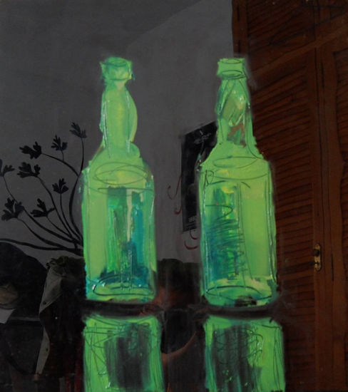 dos botellas de sidra Oil Others Still Life Paintings