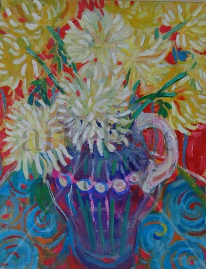 bodegon II Oil Canvas Floral Painting