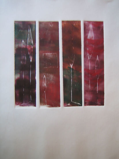 Seis tristes cipreses II Monoprint